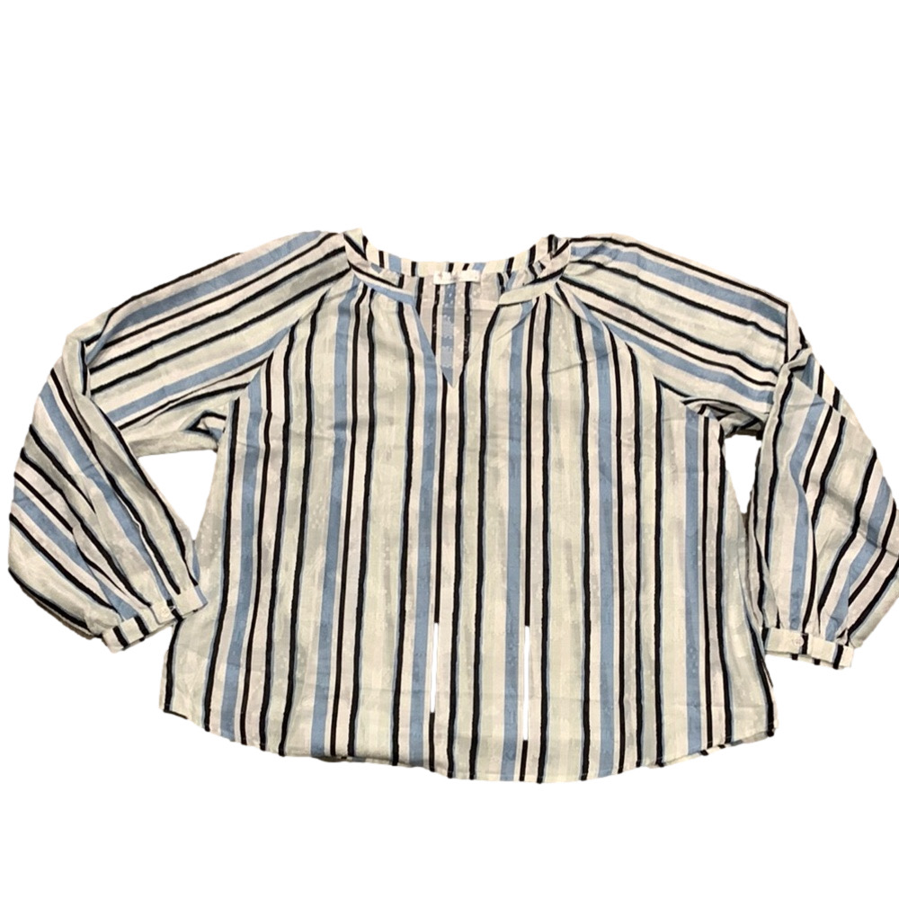 NWT Striped Long Sleeve Lightweight Swiss Dot Women's Top - Picture 1 of 11